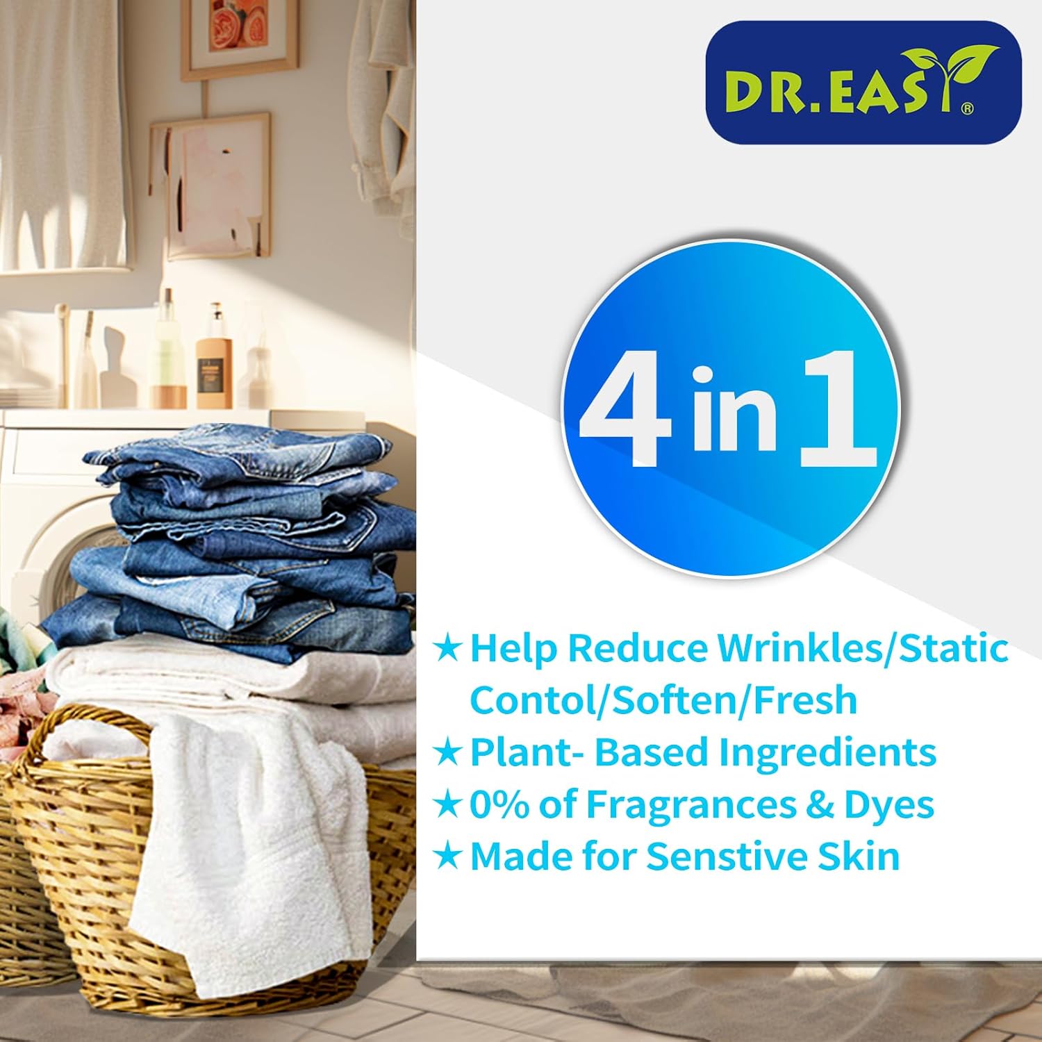Fabric Softener Dryer Sheets for Sensitive Skin